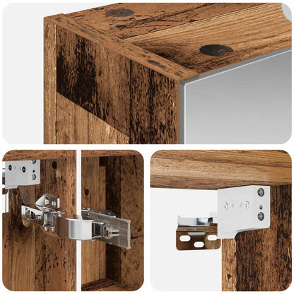 Bathroom Mirror Cabinet with Shelf Old Wood 50 x 14.5 x 70 cm
