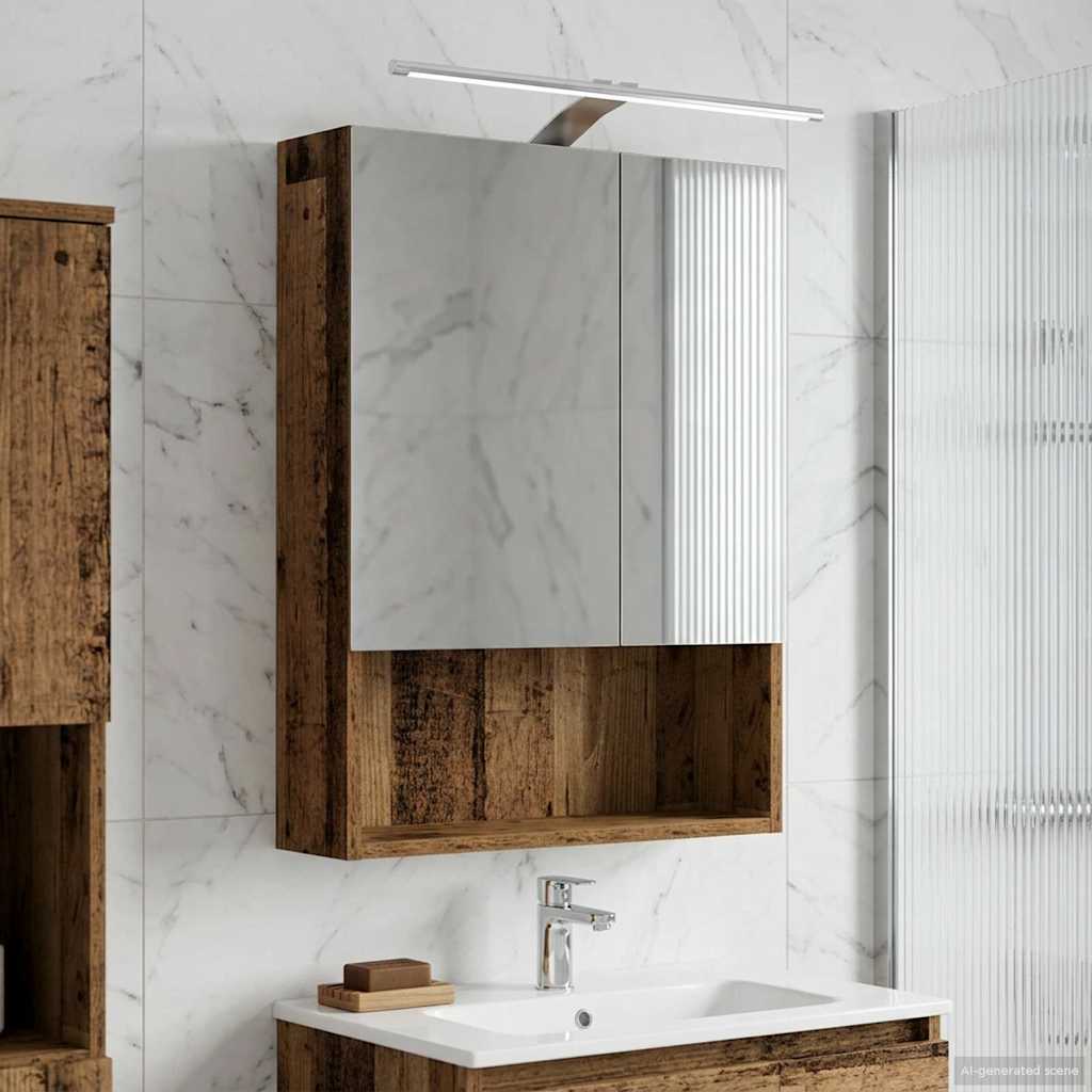 Bathroom Mirror Cabinet with Shelf Old Wood 50 x 14.5 x 70 cm