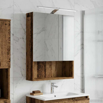 Bathroom Mirror Cabinet with Shelf Old Wood 50 x 14.5 x 70 cm