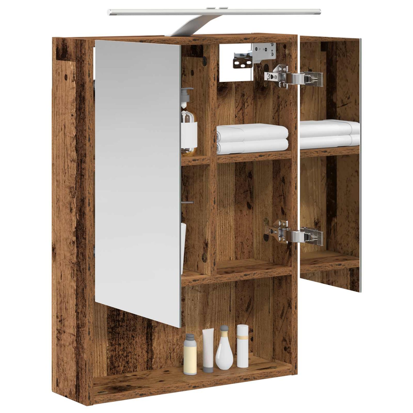 Bathroom Mirror Cabinet with Shelf Old Wood 50 x 14.5 x 70 cm