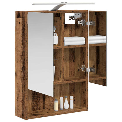 Bathroom Mirror Cabinet with Shelf Old Wood 50 x 14.5 x 70 cm