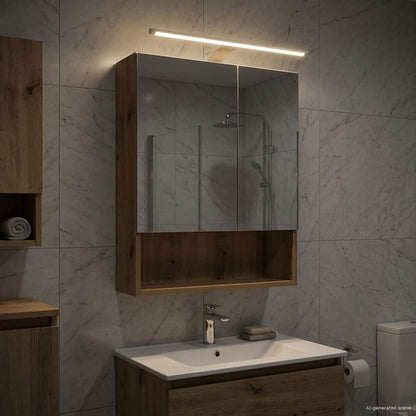 Bathroom Mirror Cabinet Artisian Oak 50 x 14.5 x 70 cm