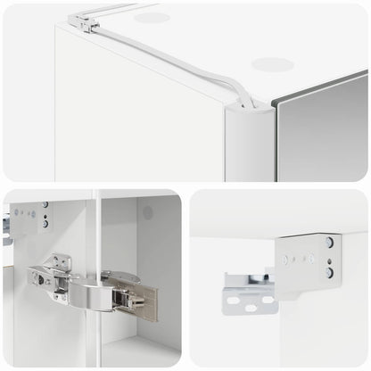 Bathroom Mirror Cabinet White 43 x 11.5 x 60.5 cm