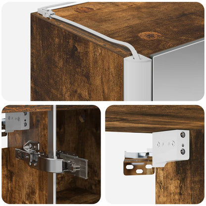 Bathroom Mirror Cabinet Smoked Oak 43 x 11.5 x 60.5 cm