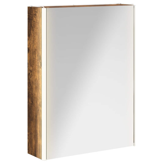 Bathroom Mirror Cabinet Smoked Oak 53 x 15.5 x 70 cm