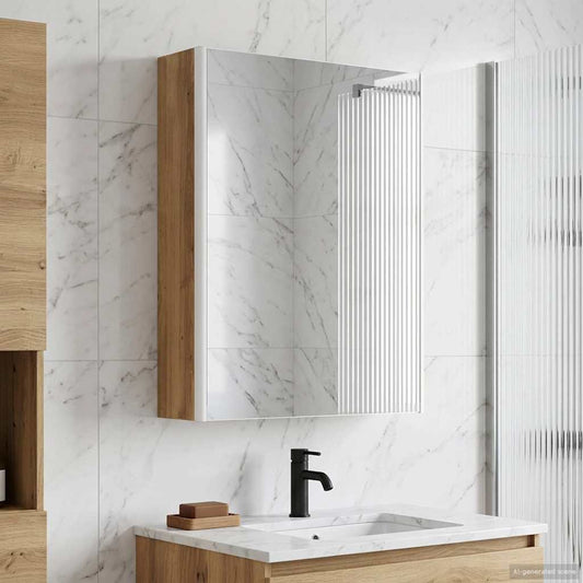 Bathroom Mirror Cabinet Artisian Oak 53 x 15.5 x 70 cm