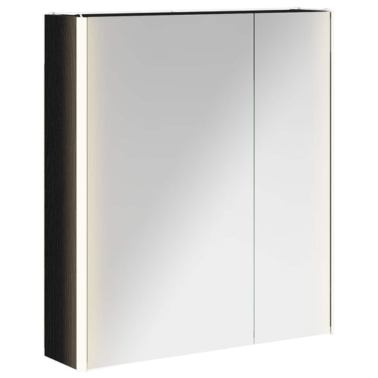 Bathroom Mirror Cabinet Black Oak 63.5 x 15.5 x 70 cm