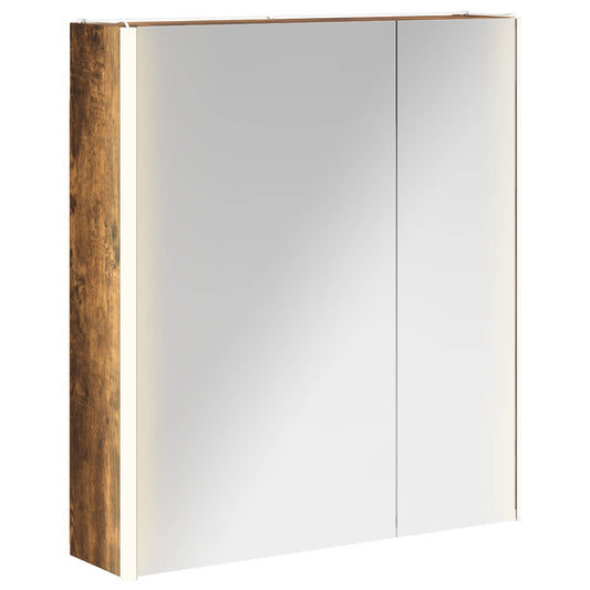 Bathroom Mirror Cabinet Smoked Oak 63.5 x 15.5 x 70 cm