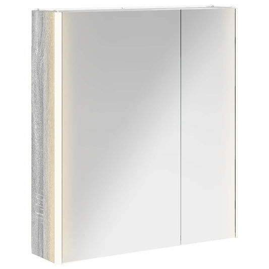 Bathroom Mirror Cabinet Grey Sonoma 63.5 x 15.5 x 70 cm