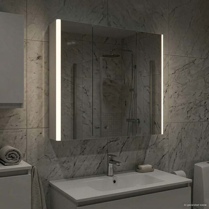 Bathroom Mirror Cabinet with Shelf White 73.5 x 15.5 x 70 cm
