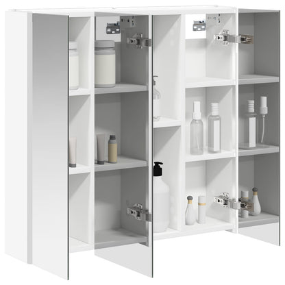 Bathroom Mirror Cabinet with Shelf White 73.5 x 15.5 x 70 cm