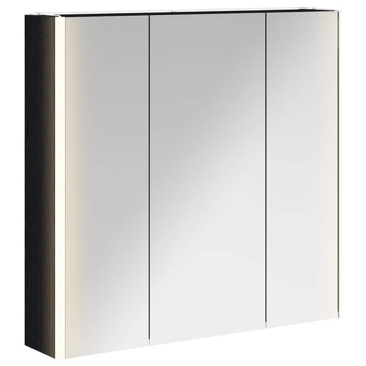 Bathroom Mirror Cabinet Black Oak 73.5 x 15.5 x 70 cm
