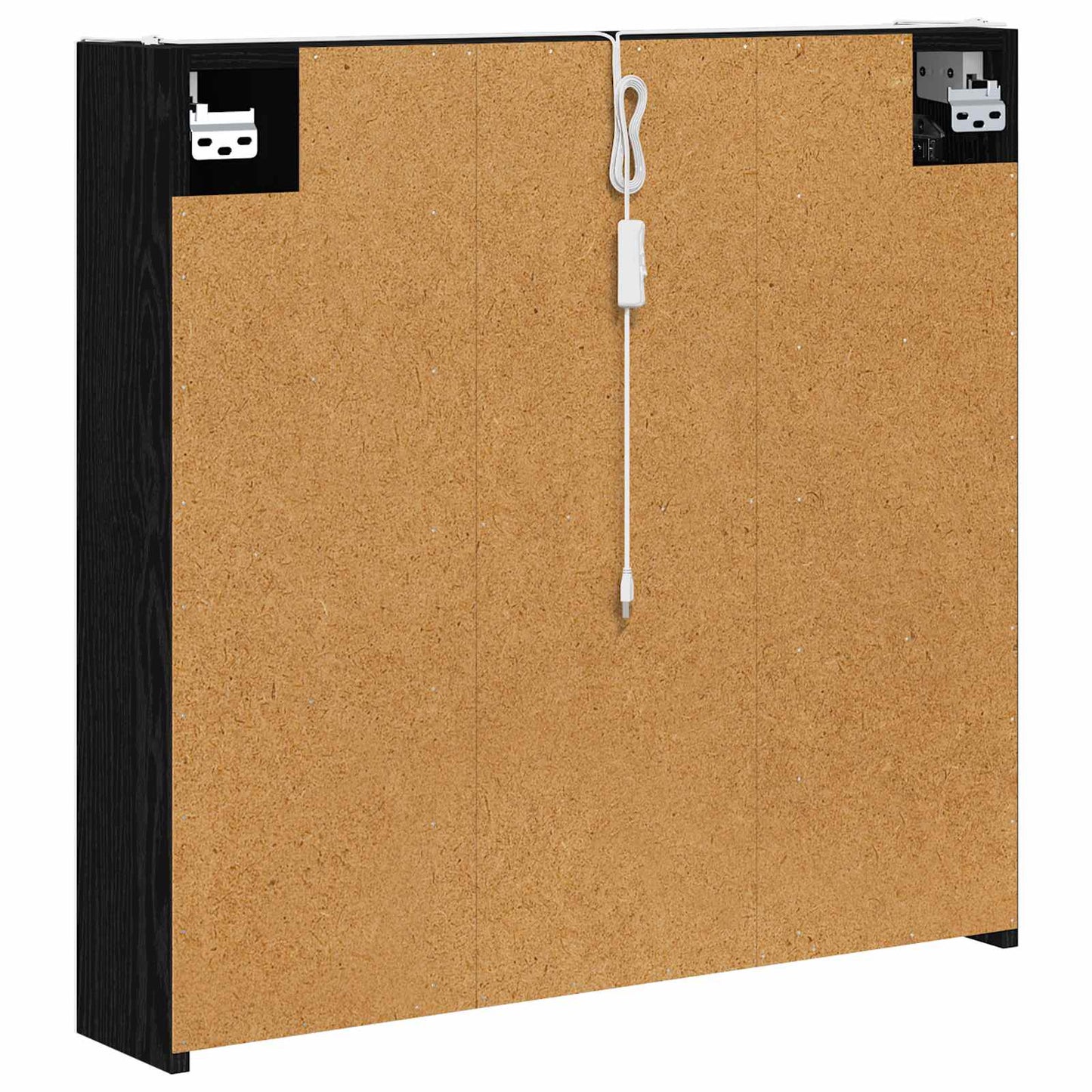 Bathroom Mirror Cabinet with Door Black Oak 73.5 x 15.5 x 70 cm