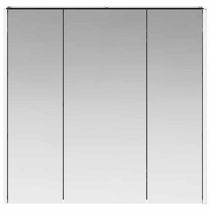 Bathroom Mirror Cabinet with Door Black Oak 73.5 x 15.5 x 70 cm
