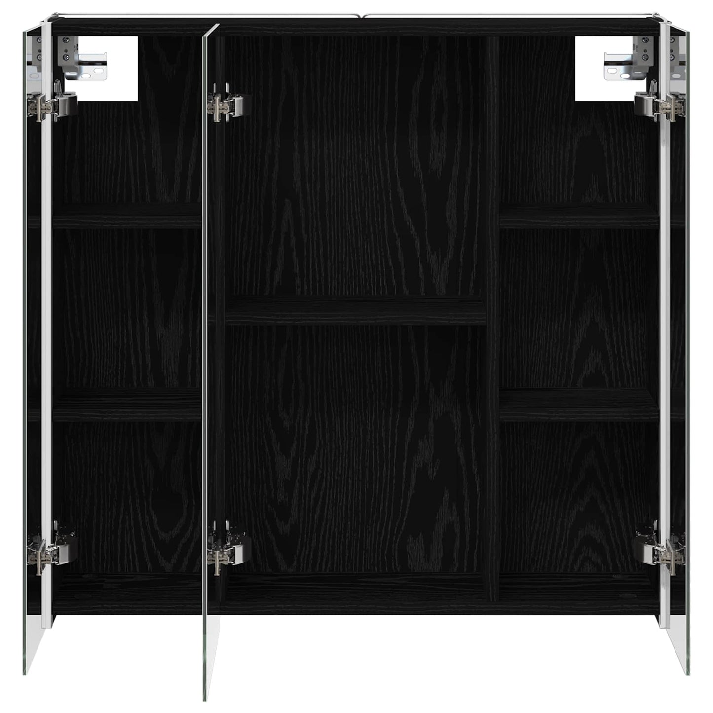 Bathroom Mirror Cabinet with Door Black Oak 73.5 x 15.5 x 70 cm