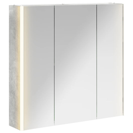 Bathroom Mirror Cabinet Concrete Grey 73.5 x 15.5 x 70 cm