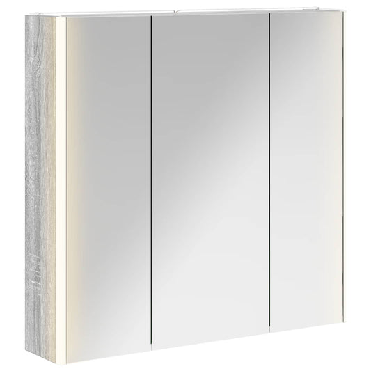 Bathroom Mirror Cabinet Grey Sonoma 73.5 x 15.5 x 70 cm