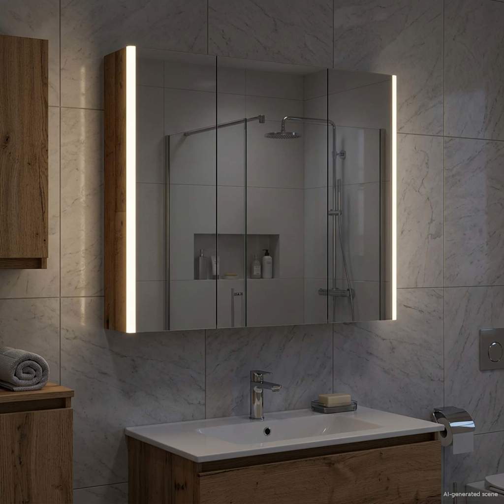 Bathroom Mirror Cabinet with Shelf Old Wood 73.5 x 15.5 x 70 cm