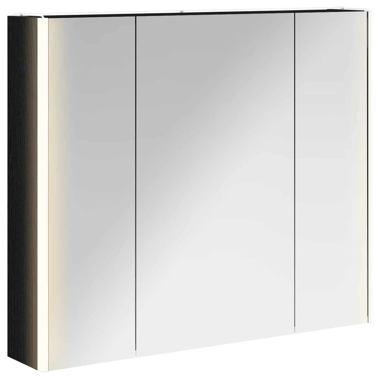 Bathroom Mirror Cabinet Black Oak 83.5 x 15.5 x 70 cm