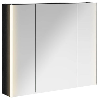Bathroom Mirror Cabinet Black Oak 83.5 x 15.5 x 70 cm