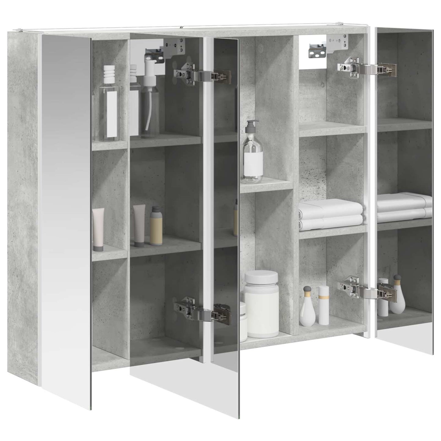 Bathroom Mirror Cabinet Concrete Grey 83.5 x 15.5 x 70 cm