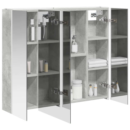 Bathroom Mirror Cabinet Concrete Grey 83.5 x 15.5 x 70 cm
