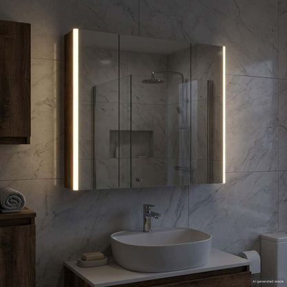 Bathroom Mirror Cabinet Smoked Oak 83.5 x 15.5 x 70 cm
