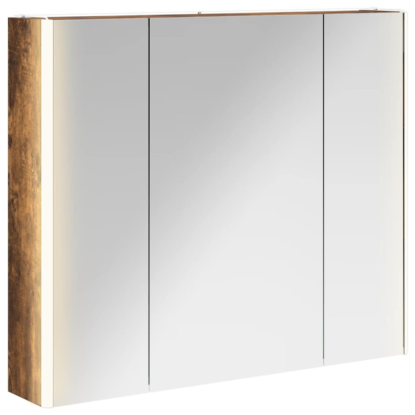 Bathroom Mirror Cabinet Smoked Oak 83.5 x 15.5 x 70 cm