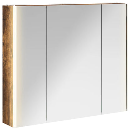 Bathroom Mirror Cabinet Smoked Oak 83.5 x 15.5 x 70 cm