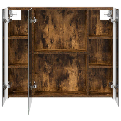 Bathroom Mirror Cabinet Smoked Oak 83.5 x 15.5 x 70 cm