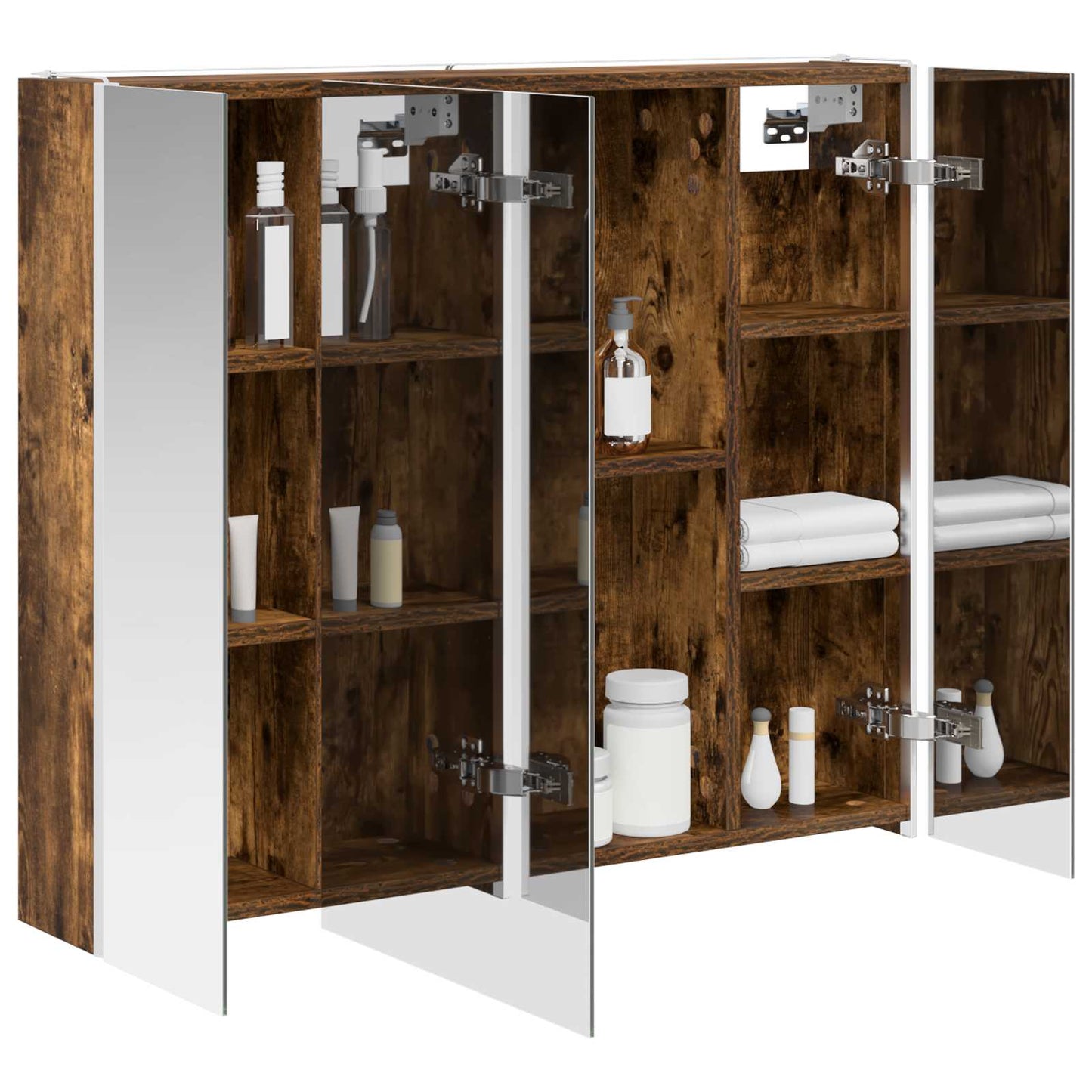 Bathroom Mirror Cabinet Smoked Oak 83.5 x 15.5 x 70 cm
