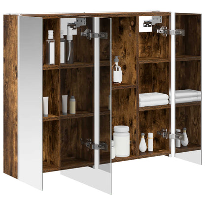 Bathroom Mirror Cabinet Smoked Oak 83.5 x 15.5 x 70 cm