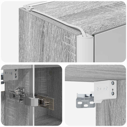 Bathroom Mirror Cabinet Grey Sonoma 83.5 x 15.5 x 70 cm