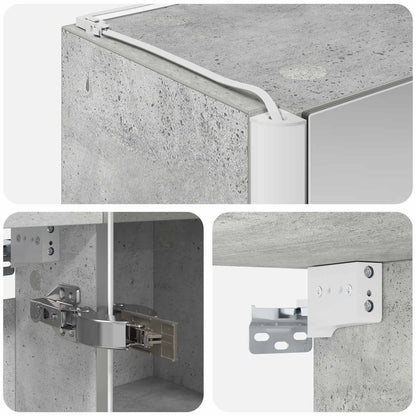 Bathroom Mirror Cabinet Concrete Grey 103.5 x 15.5 x 70 cm
