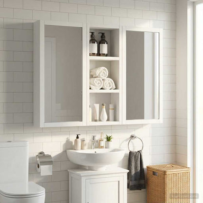 Bathroom Wall Cabinet White 20 x 10 x 50 cm Engineered wood