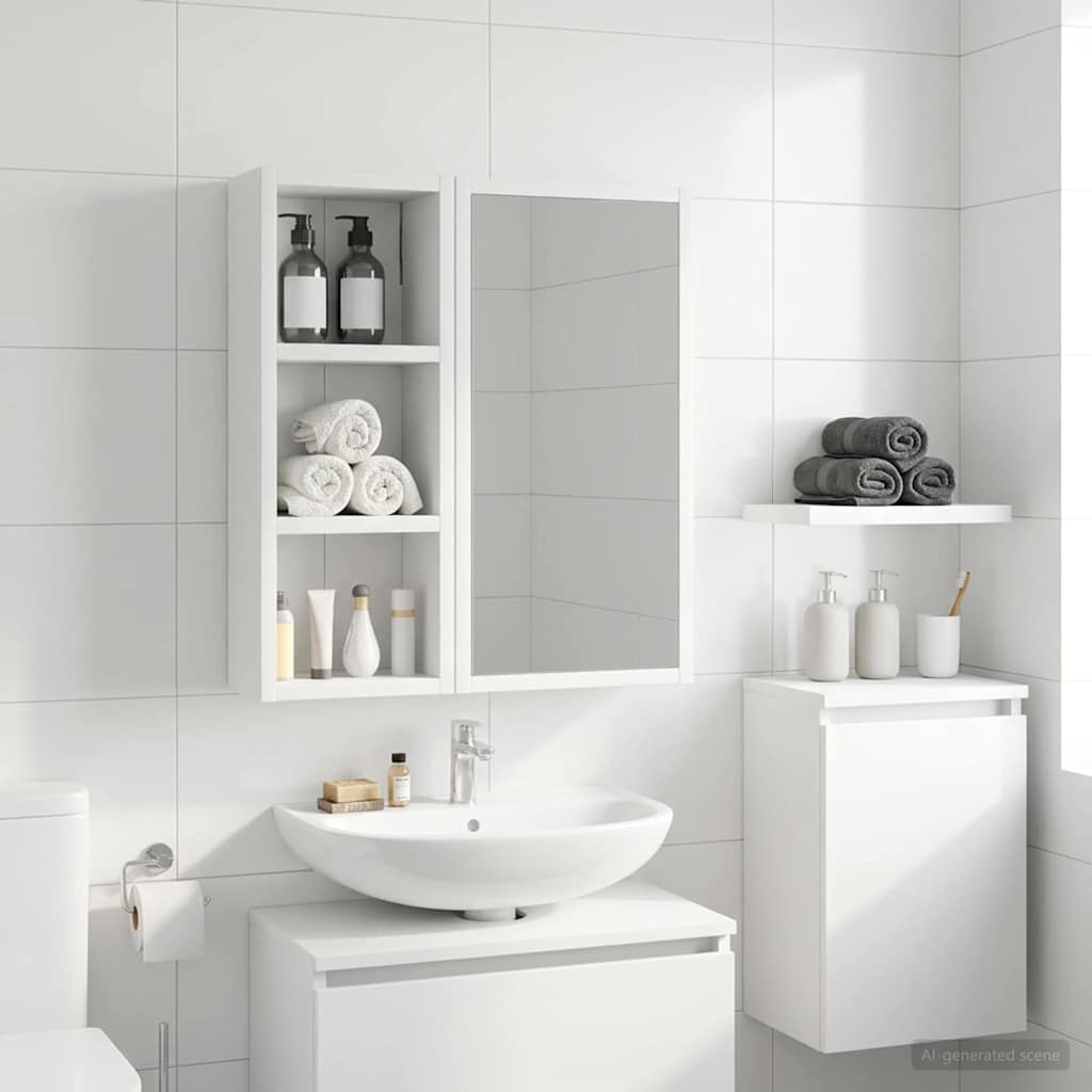Bathroom Wall Cabinet White 20 x 10 x 50 cm Engineered wood