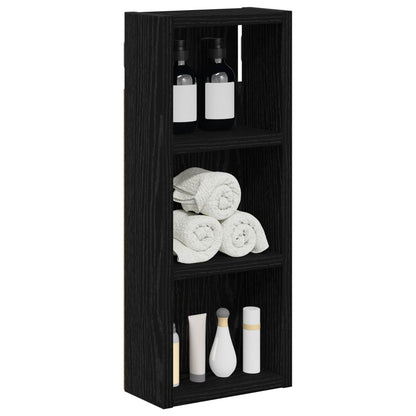 Bathroom Wall Cabinet Black Oak 20 x 10 x 50 cm Engineered wood