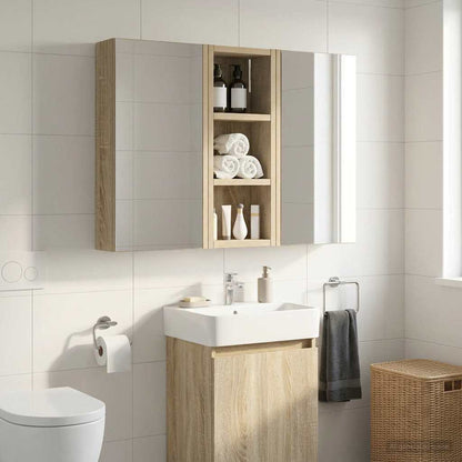 Bathroom Wall Cabinet with Shelf Sonoma Oak 20 x 10 x 50 cm