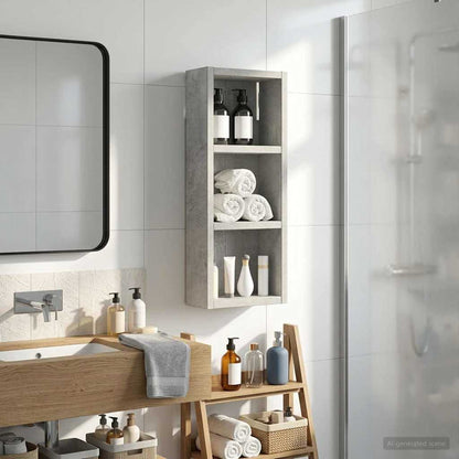 Bathroom Wall Cabinet with Shelf Concrete Grey 20 x 10 x 50 cm