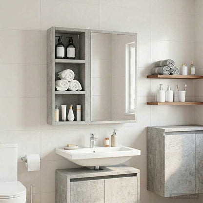 Bathroom Wall Cabinet with Shelf Concrete Grey 20 x 10 x 50 cm