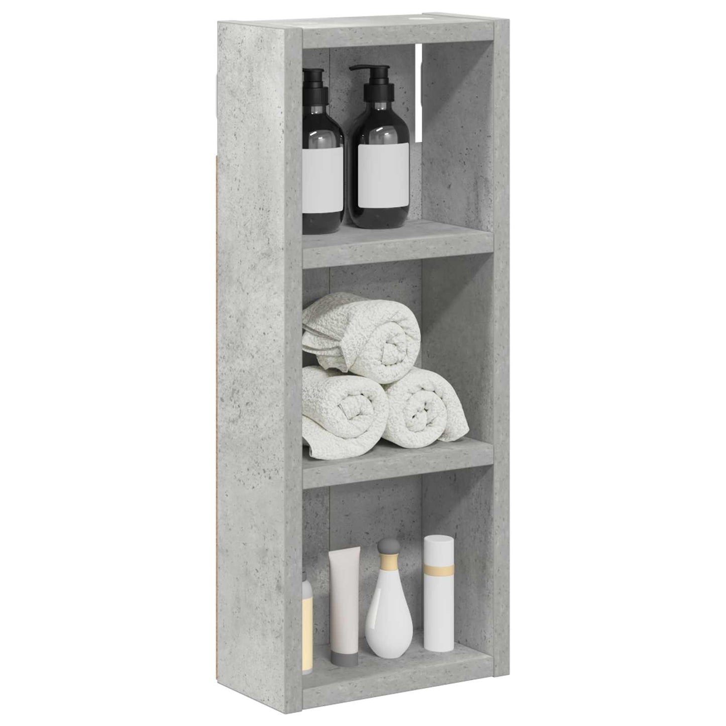 Bathroom Wall Cabinet with Shelf Concrete Grey 20 x 10 x 50 cm