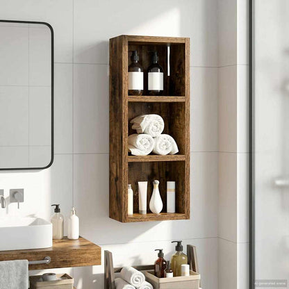 Bathroom Wall Cabinet with Shelf Smoked Oak 20 x 10 x 50 cm