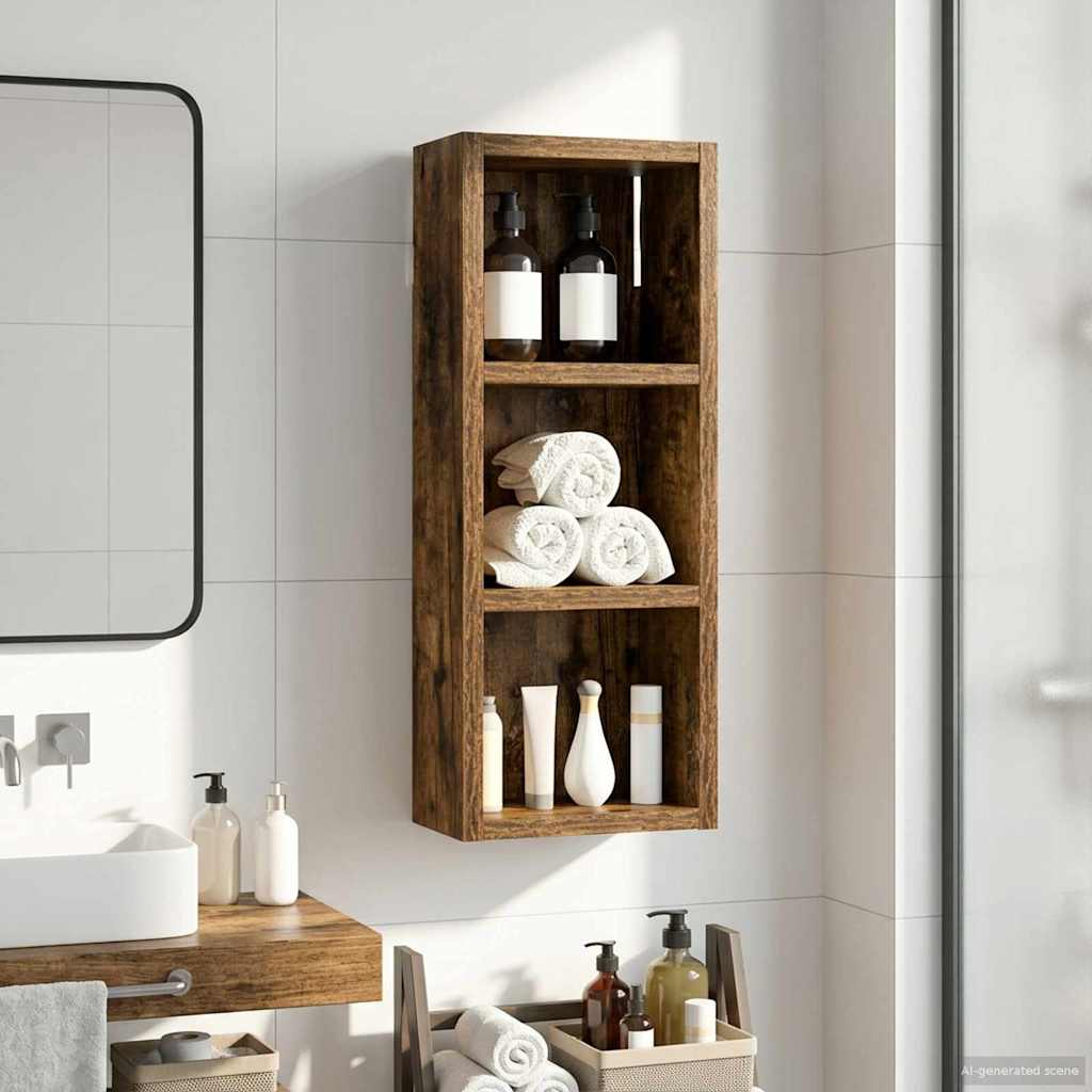 Bathroom Wall Cabinet with Shelf Smoked Oak 20 x 10 x 50 cm
