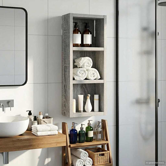 Bathroom Wall Cabinet Grey Sonoma 20 x 10 x 50 cm