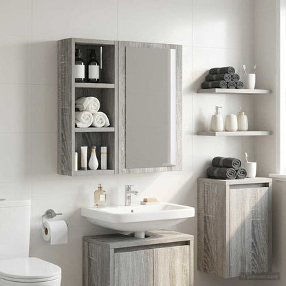Bathroom Wall Cabinet with Shelf Grey Sonoma 20 x 10 x 50 cm