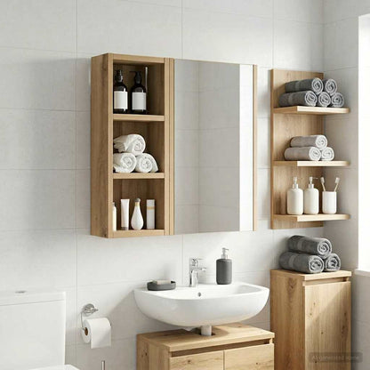 Bathroom Wall Cabinet with Shelf Artisian Oak 20 x 10 x 50 cm
