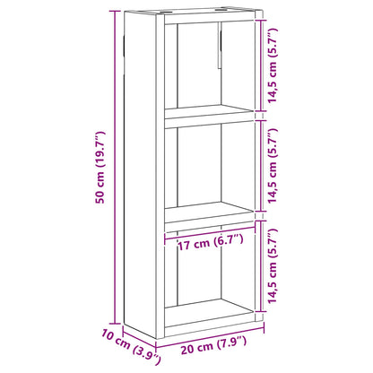 Bathroom Wall Cabinet with Shelf Artisian Oak 20 x 10 x 50 cm