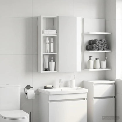 Bathroom Wall Cabinet White 20 x 10 x 60.5 cm Engineered wood