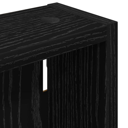 Bathroom Wall Cabinet with Shelf Black Oak 20 x 10 x 60.5 cm