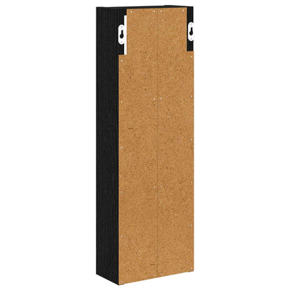 Bathroom Wall Cabinet with Shelf Black Oak 20 x 10 x 60.5 cm
